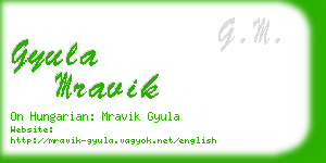 gyula mravik business card